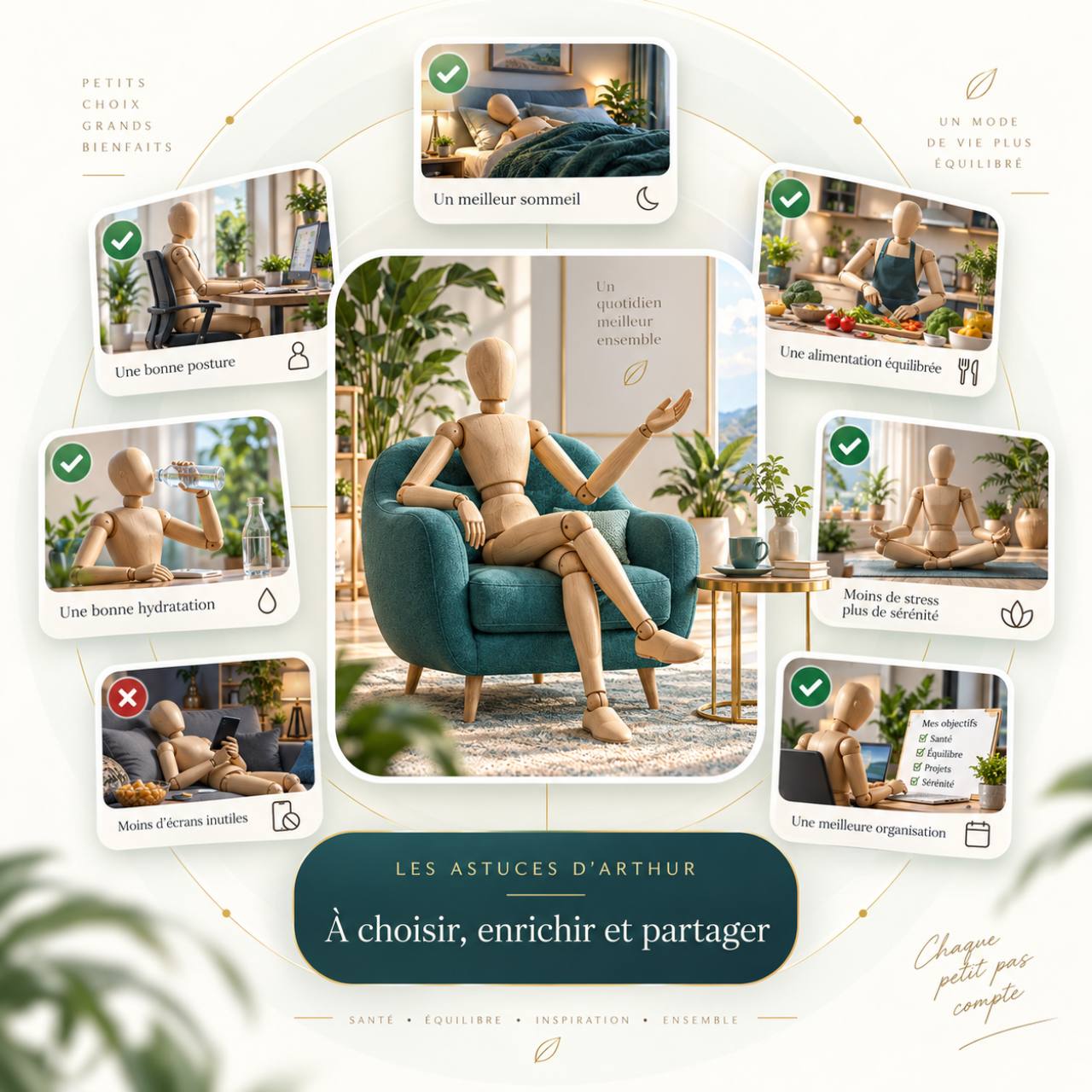 Arthur au centre d’une sélection équilibrée d’astuces illustrées pour le quotidien