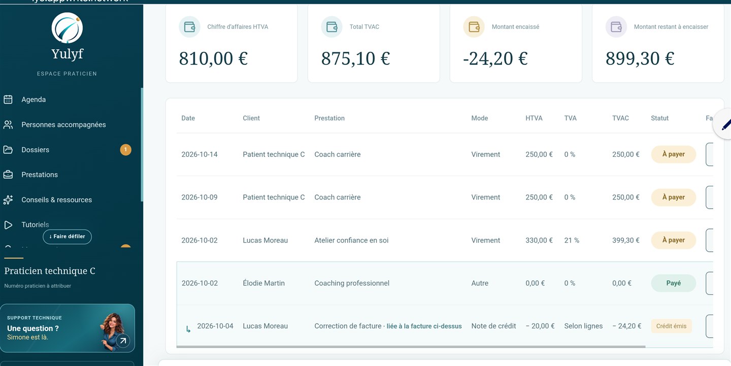 Livre de caisse réel dans Yulyf